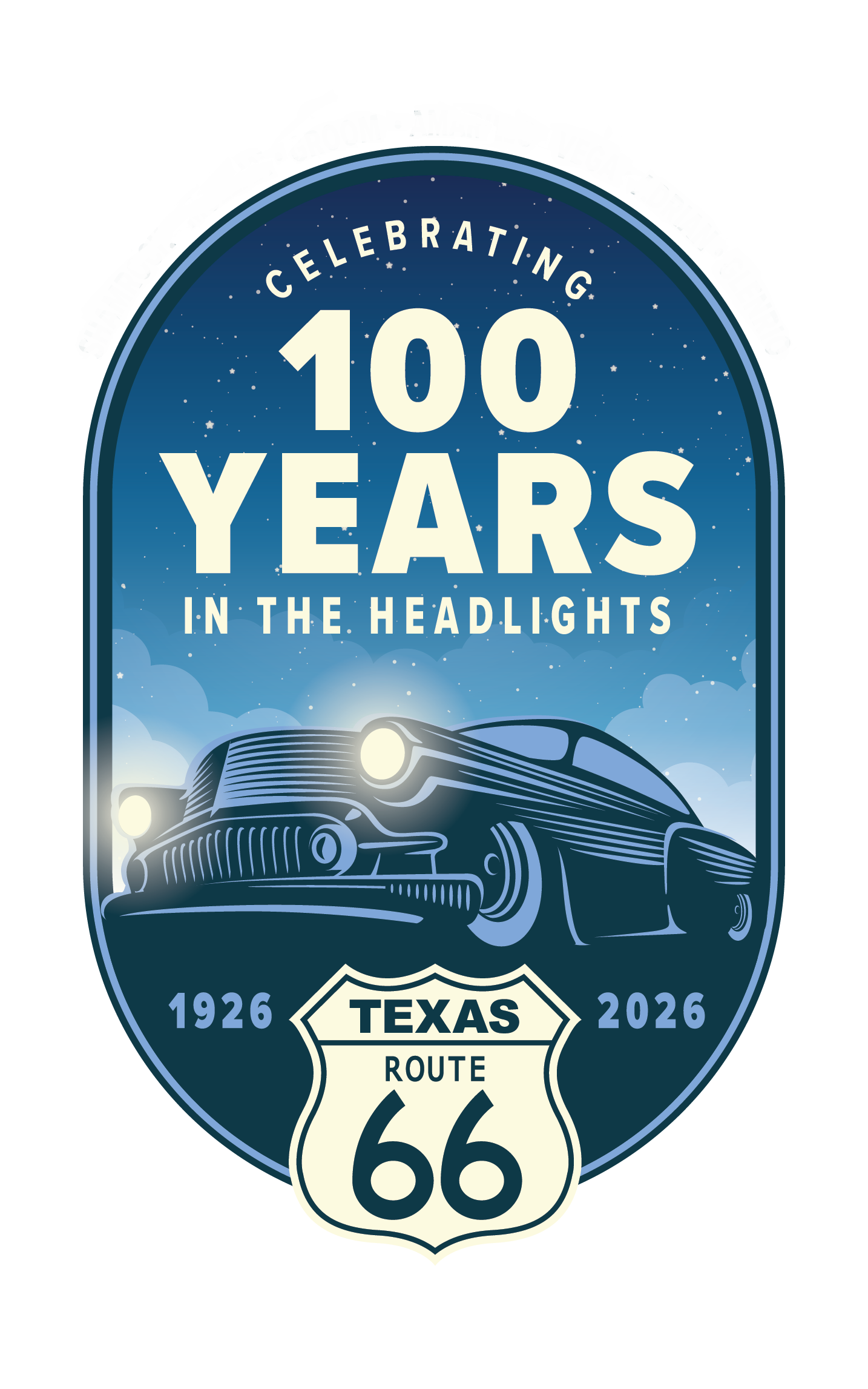 Texas Route 66 – “100 Years in the Headlights”  Magnet
