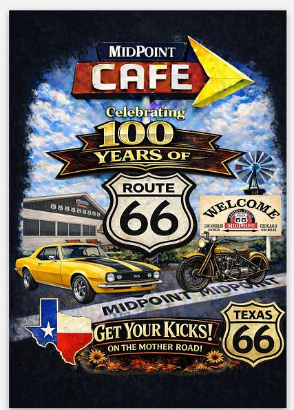 MidPoint Café – Route 66 Centennial  Magnet Camero