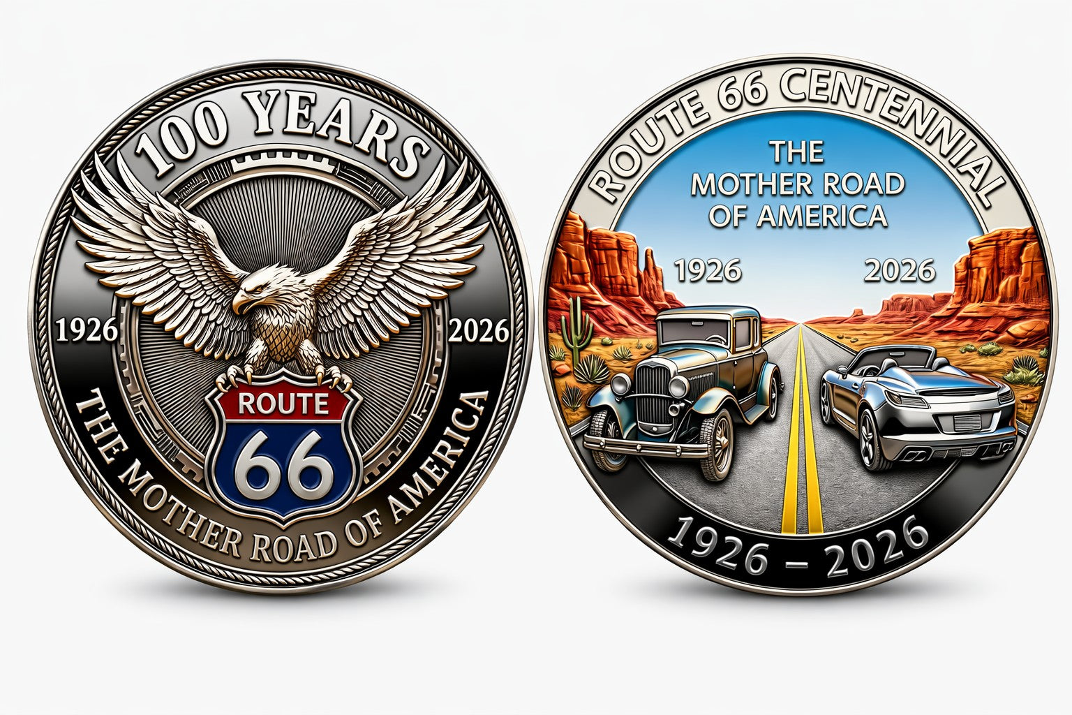 Route 66 Centennial Commemorative Challenge Coin