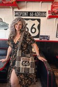 Route 66 Distressed Shield Shoulder Bag