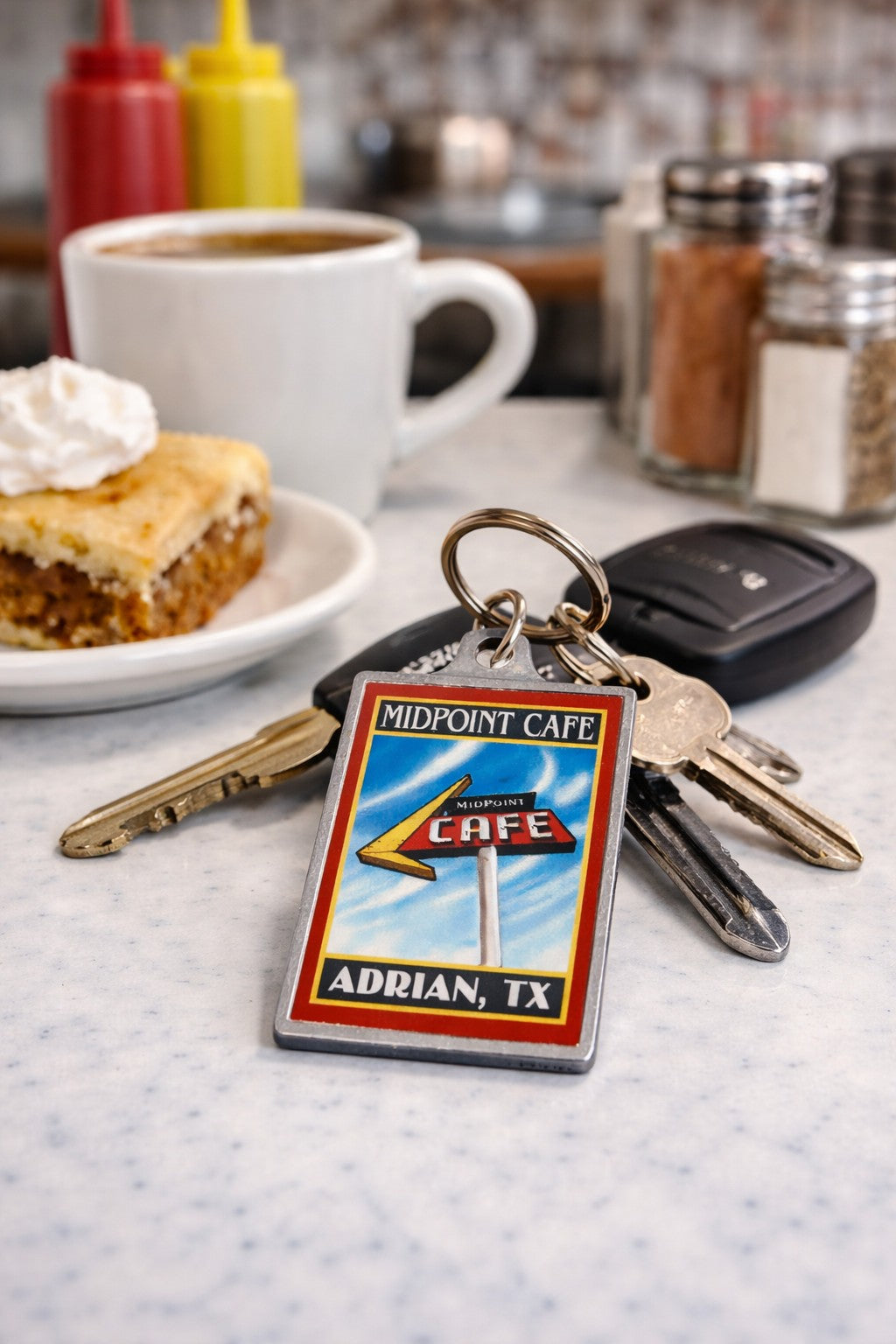 MidPoint Route 66 Cafe Sign Keychain