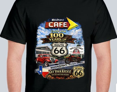 MidPoint Café – 100th Anniversary Route 66 T-Shirt (Front Design Edition)