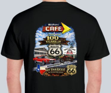 MidPoint Café – 100th Anniversary Route 66 T-Shirt Mustang Pre Sale