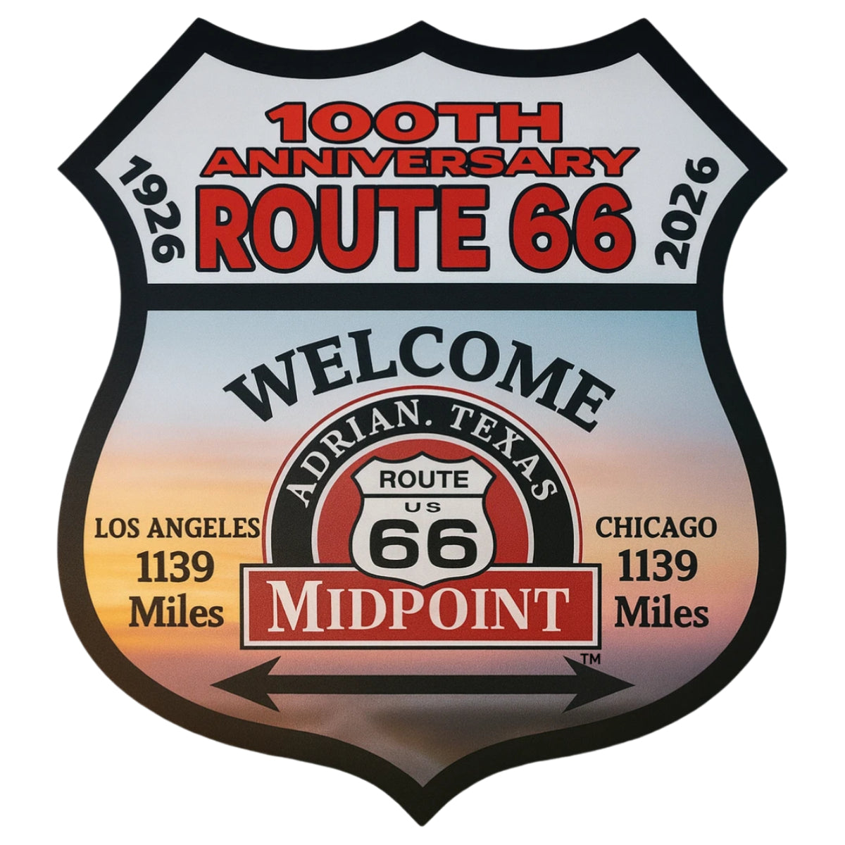 MidPoint Café 100th Anniversary Route 66 – Sticker