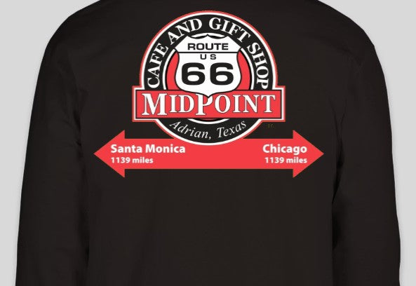 MidPoint Café – Official Route 66 Halfway Long Sleeve Point T-Shirt
