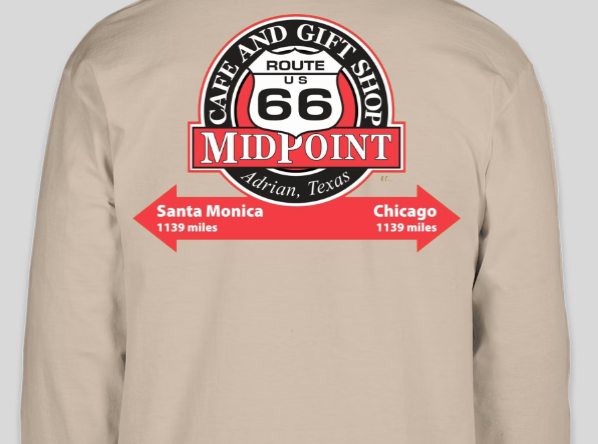 MidPoint Café – Official Route 66 Halfway Long Sleeve Point T-Shirt